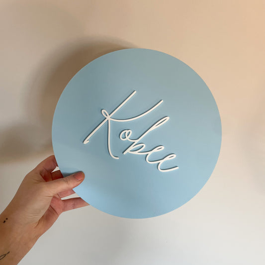 Acrylic Wooden Round Name Sign