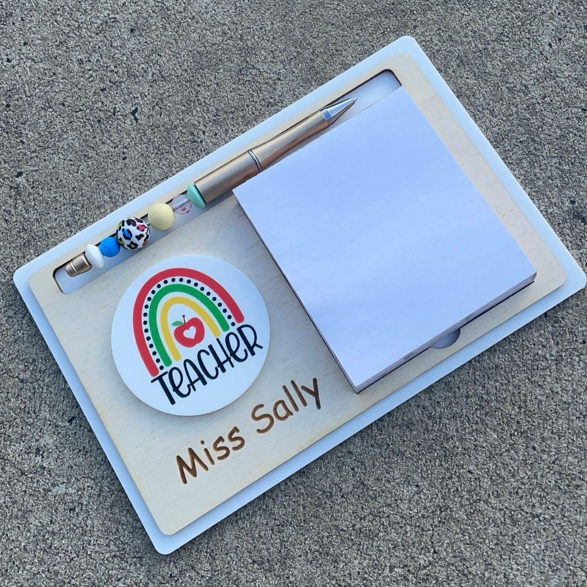 Personalised Note Pad & Pen Holder