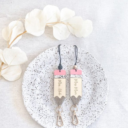 Pencil teacher lanyard